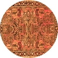 thumbnail image 1 of Ahgly Company Indoor Round Oriental Orange Traditional Area Rugs, 5' Round, 1 of 1