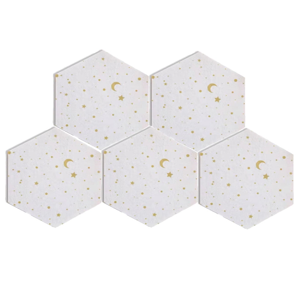 Baywell 5 Pcs Thick Hexagon Felt Board Tiles SelfAdhesive Pin Board