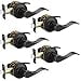thumbnail image 3 of E-Home Hardware 5 Pack Oil Rubbed Bronze Door Handles, Interior Door Knobs for Hallway/Closet/Storeroom, Non-Lock Passage Door Handle, Keyless Door Lever, Wave Design, Universal Handing, 3 of 4