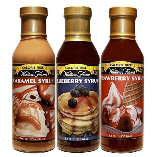 Walden Farms Syrup Variety Pack, Caramel, Blueberry, Strawberry 3
