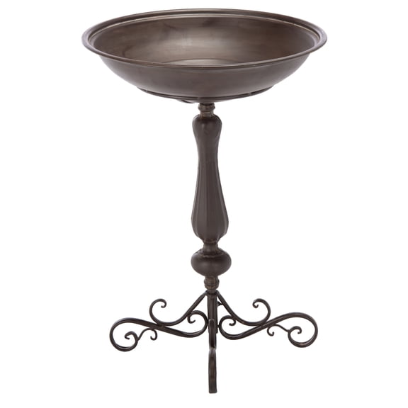 SAFAVIEH Orian Solid Rustic Outdoor Patio Bird Bath, Rustic Brown