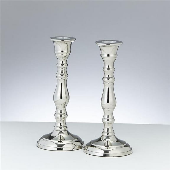Rite Lite CSH-231003 7 in. Aluminum Candlesticks, Nickel Plated - Pack of 2