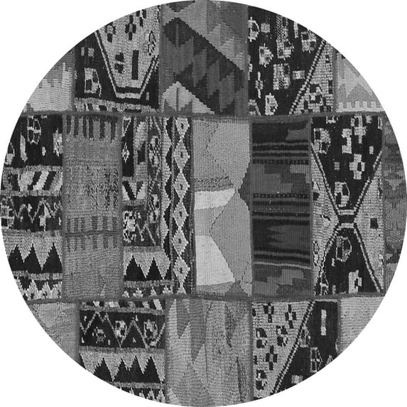 Ahgly Company Indoor Round Patchwork Gray Transitional Area Rugs, 8' Round