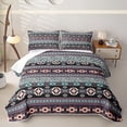 thumbnail image 2 of jejeloiu Mystical Tribal Quilt Full,Boho Print Full Bedspread Sets For Boys,Multicolor Black,3 Pieces, 2 of 7