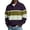Purple, variant on Horkkom Men Pullover Sweatshirt Fall Outfits Striped Sweatshirt Trendy Casual Sweatshirt M