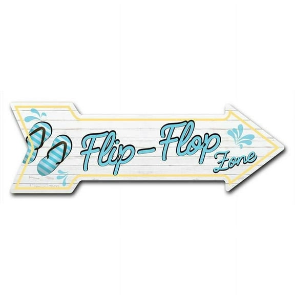 SignMission 12 x 36 in. Indoor & Outdoor Decor Direction Sticker Vinyl Wall Decals - Flip Flop Zone - 24 in.