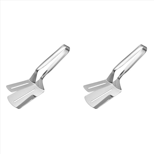2X Clip de Pala de Doble Cara de Acero Inoxidable, Pinzas de Cocina de Espátula de Acero Inoxidable, Pinza de Espátula Giratoria con Abrazadera para Parrilla