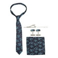 thumbnail image 1 of Men Tie Set Cufflink Clip 3 Piece with Gift Box Business Formal Dress Accessories HB177, 1 of 22