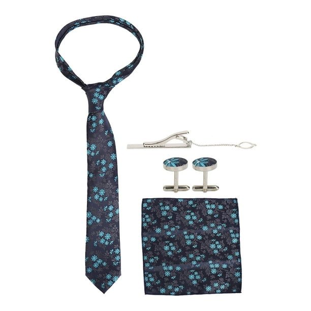 Conjunto de Corbata para Hombre Nikou con Gemelos y Clip 3 Piezas con Caja de Regalo