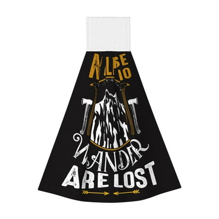 

Sikiie Not All Those Who Wander Are Lost 1 Hand Towel with Loop Hanging Towel Absorbent Tie Towels for Kitchen Tea Bar Bathroom Decor