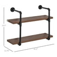 thumbnail image 6 of HOMCOM Industrial Multi-Tier Shelf Wall-Mounted Floating Shelf Utility Bookcase, 6 of 8