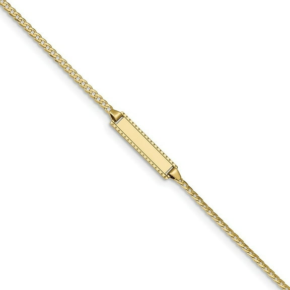 4.8mm 10k Flat Curb Link ID Bracelet - 1.8 Grams - 6 Inch