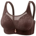 thumbnail image 2 of AHTJRT Women's Lace Bralettes Sheer See Through Adjustable Straps Bralettes Supportive Full Coverage Soft Cups Everyday Bras Coffee 38, 2 of 3