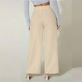 thumbnail image 4 of XFLWAM Women's Professional Suit Pants High Waist Wide Leg Dress Pants Dressy Casual Work Business Trousers Beige L, 4 of 4