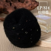 XmhyTop-A 100g Fluffy Glitter Sequin Yarn DIY Craft Knitting Yarn for Sweaters Scarves, Sparkle Crochet Yarn with Sequins,Black