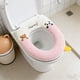 thumbnail image 4 of Cojín de asiento de inodoro grueso con asa de transporte, cobertura completa, cálido para el invierno, para el hogar, cojín de asiento de inodoro extraíble, funda para asiento de inodoro., 4 of 5