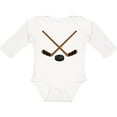 thumbnail image 3 of Inktastic Sports Hockey Sticks Boys or Girls Long Sleeve Baby Bodysuit, 3 of 5