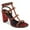 Red, variant on FSJ Women Open Toe Studded Rivets Gladiator Sandals Ankle Strap Buckle Chunky High Heels Cocktail Party Fashion Dressy Shoes Size 8 Green