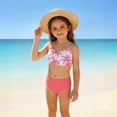thumbnail image 4 of Edvintorg 4 Piece Swimwear for Girls Tropical Printed Spaghetti Straps Bathing Suit and Cover Up Skirt Kids Swimsuits Size 8-13, 4 of 6