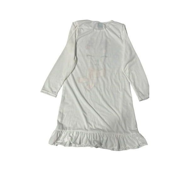 PJ's & Presents Womens Printed Long Sleeves Dress Size 14 Color White