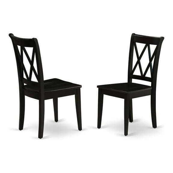 Atlin Designs 11" Wood Dining Chairs in Black (Set of 2)