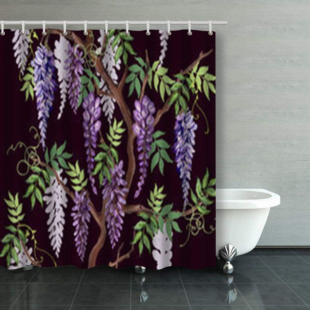 ARTJIA Beautiful Seamless Floral Summer Pattern Wisteria Shower