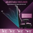 thumbnail image 6 of JONPONY Big and Tall 500LBS Gaming Chair with Footrest and Lumbar Support, High Back Ergonomic Recliner,Height Adjustable Leather Computer Desk Chair for Home Office, Purple, 6 of 8