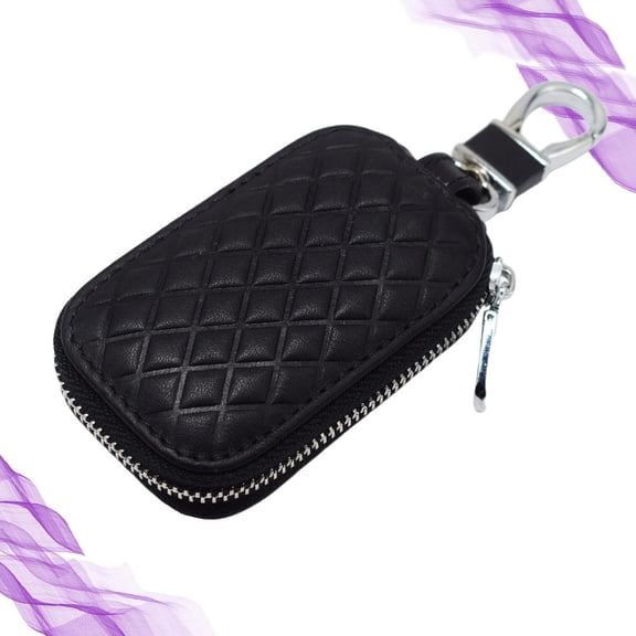 Milisten Durable Car Key Bag with Hanging Clasp for Storage Black Perfect Size for All Keys 1pc
