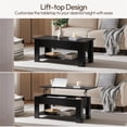 thumbnail image 5 of Alden Design Modern 39" Wood Lift Top Coffee Table with Lower Shelf for Living room, Black, 5 of 10