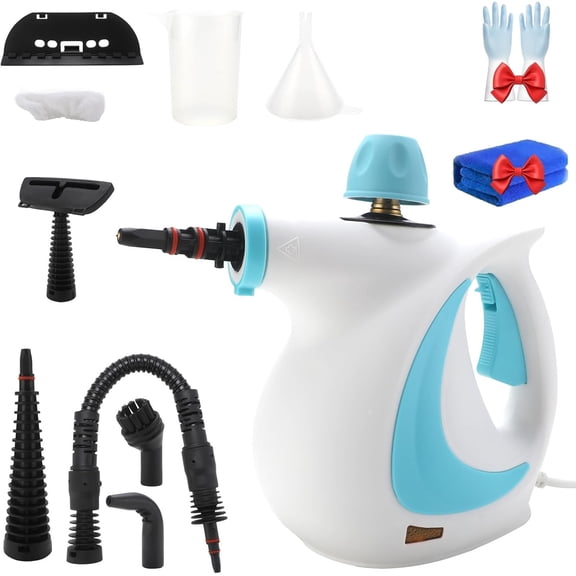 Laytic Steam Cleaner, Handheld Steam Cleaner with 9PCS Accessories, Multi-purpose Steamer for Home Use, Cleaning Floor, Kitchen, Car (Blue)
