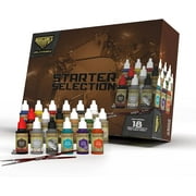 The Army Painter - Miniature Paint Sets - Model Paint Set - 18 Acrylic Paints Kit for Models, 2 Hobby Paint Brushes, Miniature Primer, Quickshade Washes, Mixing Balls & Bottles