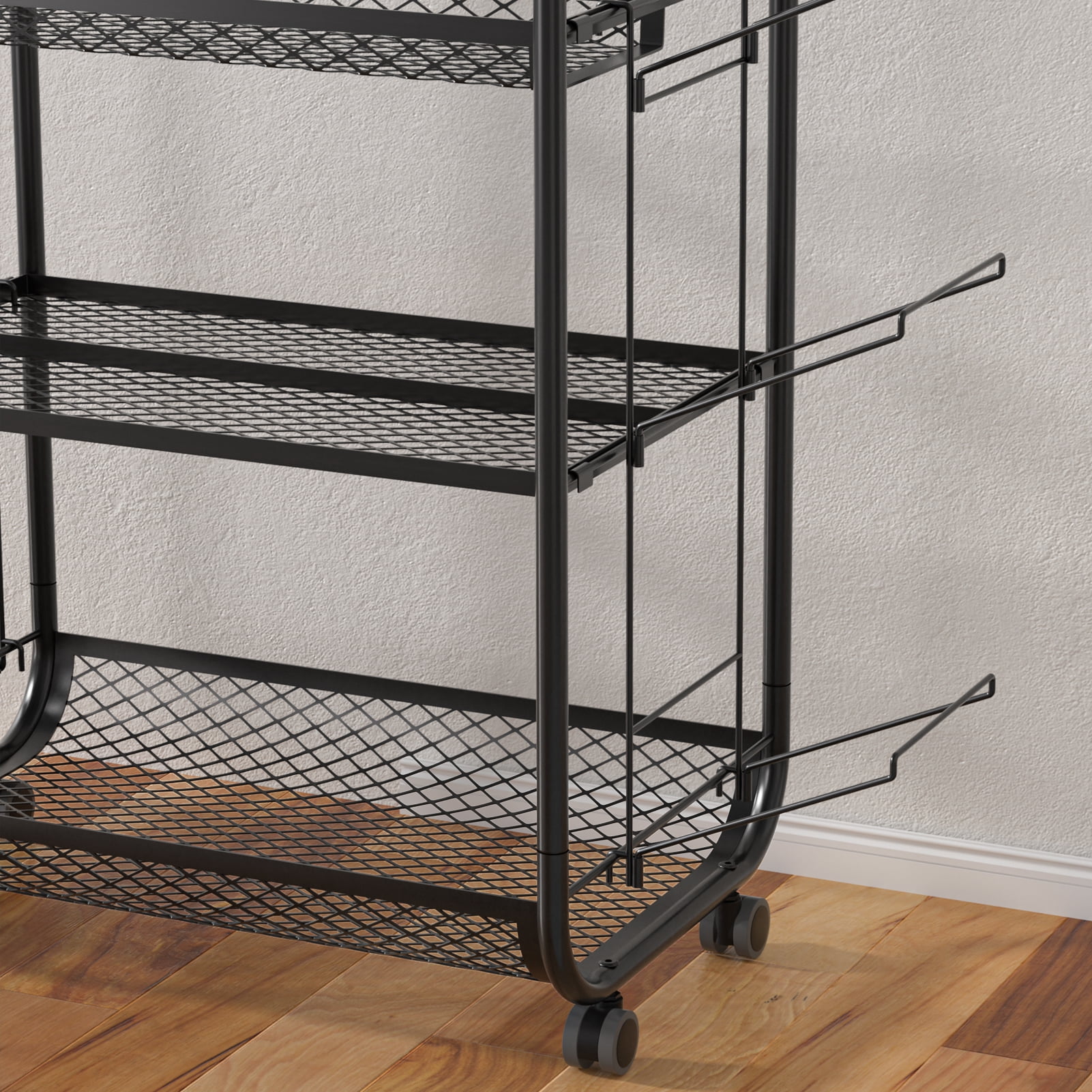 Trendix Dumbbell Rack, Weight Rack for Dumbbells, Yoga Mat Storage Rack, All in One Workout Storage with Wheels and Hooks for Kettlebells Foam Roller, Powder Coated Finish Steel
