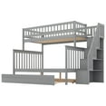 thumbnail image 5 of [US IN STOCK] Twin over Full Bunk Bed with Trundle and Staircase,Gray, 5 of 9