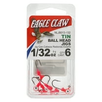 Eagle Claw Tin Ball Head Jig - Double Eye - 6 Pack - 1/32 oz - Pink