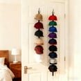 thumbnail image 4 of Made in Canada Hat Rack for Door Two Way Hanging Caps with Display Hooks and Hanger Hat Organizer for Baseball Caps Over The Door Hat Storage Organizer for Bedroom Entrance Or Garage Doors, 4 of 6