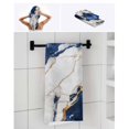 thumbnail image 6 of Marble Navy Blue Towel Set of 3, Soft Microfiber Bath Towels, Hand Towel, Washcloths, Abstract Gold White Brick Stone Motif Quick-Dry Absorbent Towels for Bathroom Kitchen Hotel Beach Gym Spa, 6 of 7