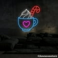 thumbnail image 4 of Glowneon Chocolate Creamy Candy Cane Neon Sign, Cocoa Cream Cup LED Sign, Heart Cup Sign, 4 of 5
