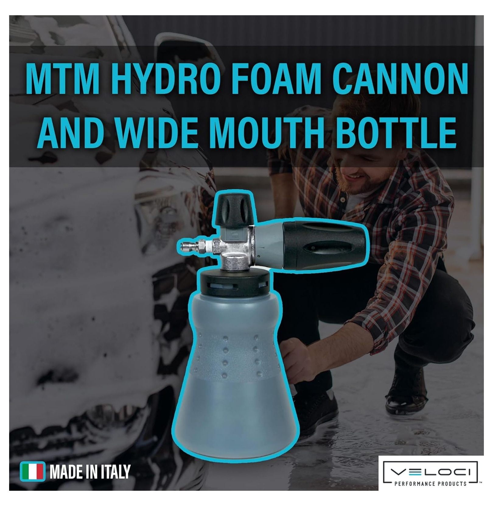 PF22 Foam Cannon with Wide Mouth Bottle for Pressure Washer, Grade