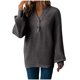 thumbnail image 5 of Camisas de otoño,Suéter con capucha y cuello en V para mujer, cierre de solapa con hebilla, manga larga, informal, para uso diario en primavera, sopatenor, 5 of 9
