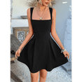 thumbnail image 6 of Women'S Casual Square Neck Sleeveless Tank Top Flare Mini Dress A Line Party Club Dresses Black S, 6 of 9
