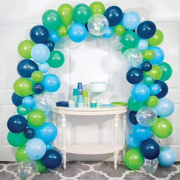 Creative Converting 360443 16 ft. Balloon Garland Kit, Blue & Green