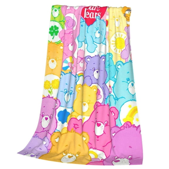 Care Bears Throw Blanket Cozy Plush Lightweight Warm Fuzzy Flannel Blanket Air Conditioning Blanket for Couch Sofa Bed Home Decor Gift 50x40