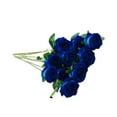 thumbnail image 3 of 10 Pieces Fabric Artificial Flower Simulation Vivid Solid Dining Table Decorative Fake Color Home Wedding Decorative Fake Flowers Plant Ornament Blue, 3 of 9