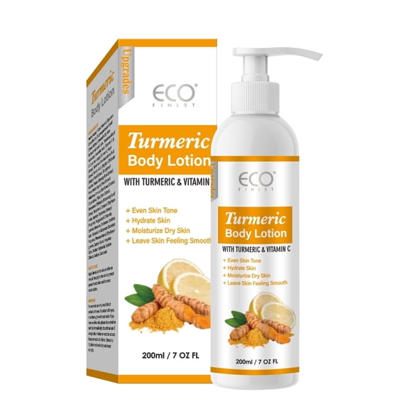 Vitamin C Turmeric Brightening Body Lotion, Anti-Aging Moisturizer Lotion for Women & Men to Uneven Looking Skin Tone, 7 fl oz