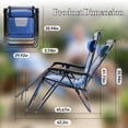 thumbnail image 3 of EDX Zero Gravity Chair XL Padded Folding Outdoor Recliner with Headrest & Cup Holder Tray, Adjustable 0–170°, Heavy Duty Steel Frame, Patio Lawn Beach Lounge Chair, Blue, 3 of 8