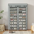 thumbnail image 2 of Ktaxon Shoe Rack Storage Organizer, 10 Tiers Double Row Portable Nonwoven Fabric Cover Shoe Rack Holds up to 40 Pairs, Gray, 2 of 13