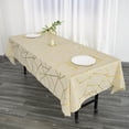 thumbnail image 2 of Efavormart 60"X102" Polyester Rectangular Tablecloth With Gold Foil Geometric Pattern - Modish Flair - Perfect for Wedding, Party, Event, Home Décor, Special Occasions, Banquet - Beige, 2 of 11