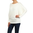 thumbnail image 3 of Moa Collection Women's Relaxed Fit Tunic Top Dolman Sleeve Knit Casual Style, 3 of 4