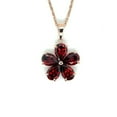 thumbnail image 3 of Fine Color Jewels 925 Sterling Silver 4 Ct Red Garnet Flower Necklace Rhodium Plated for Women, 3 of 8