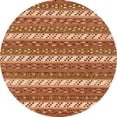 thumbnail image 1 of Ahgly Company Indoor Round Abstract Mango Orange Abstract Area Rugs, 4' Round, 1 of 6